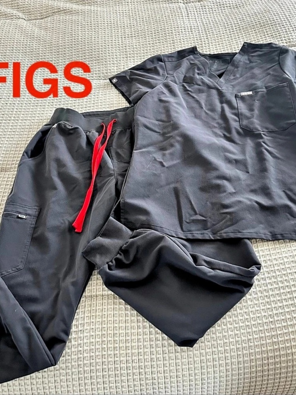 FIGS | Zamora Scrub Set in Dark Gray - Size Small